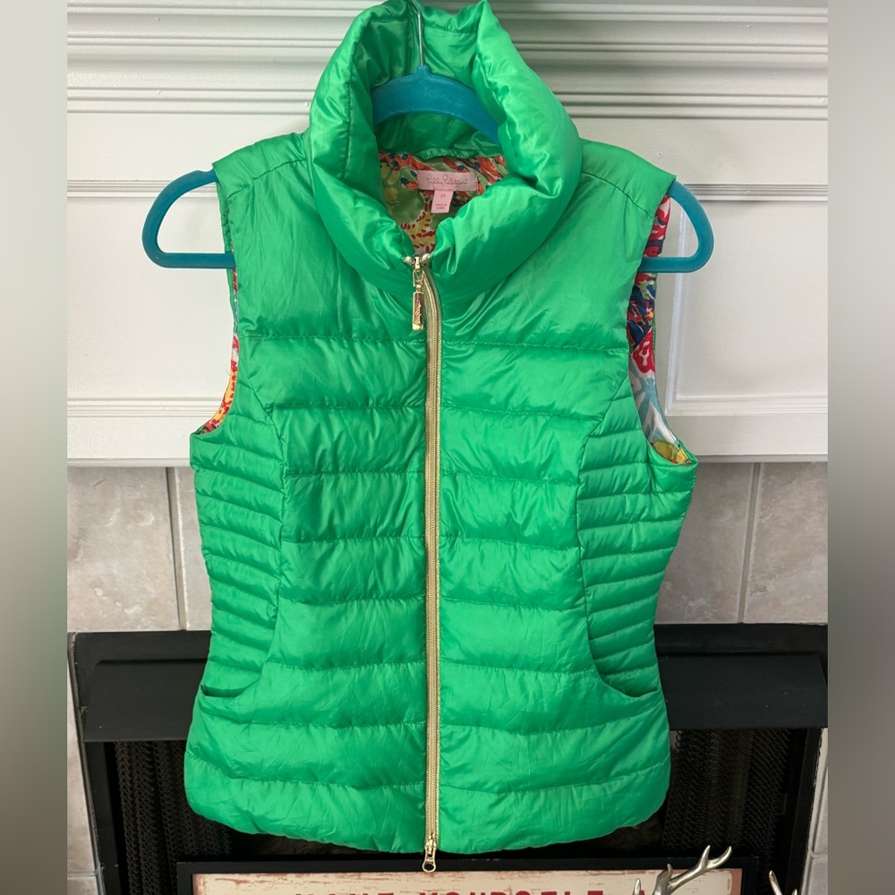 Lilly Pulitzer Women’s Puffer Vest Green Medium